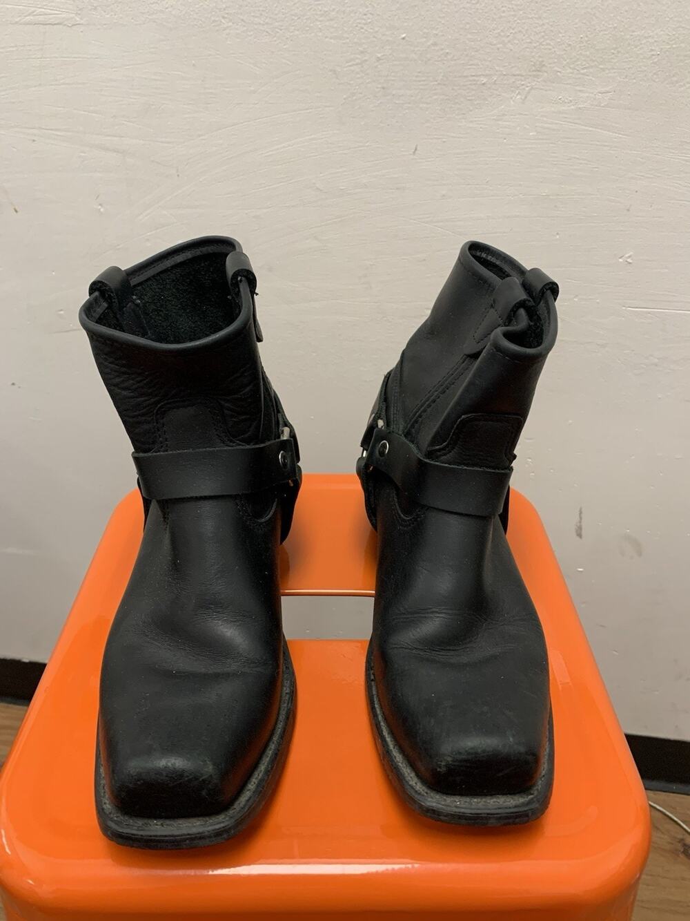 Double-H Boots Women’s Harness Size 8.5 M Black Leather Ankle Buckle